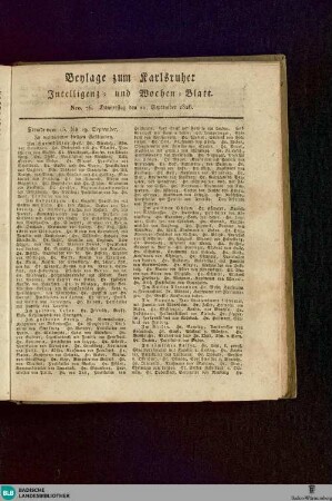 Karlsruher Intelligenz- und Wochen-Blatt, Beylage
