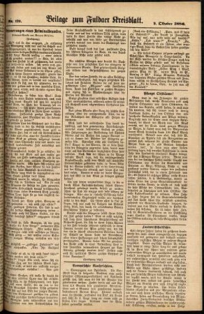 Zweite Ausgabe vom Samstag, den 09. Oktober 1886.