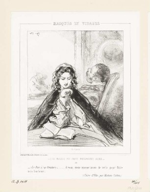 (Le Duc, à sa femme.) « ..... Il vous reste encore assez de vertu pour faire mon bonheur. (Claire d'Albe, par Mme Cottin.), Blatt 30 der Folge "Les maris me font toujours rire"