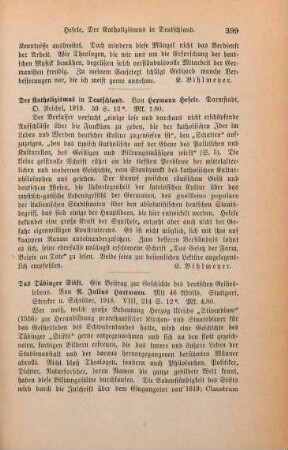399 [Rezension] Hefele, Herman, Der Katholizismus in Deutschland