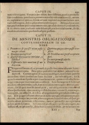 Caput IX. De Ministris Obligationum Contrahendarum In Genere.
