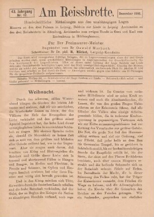 Nr. 12. Dezember 1916.