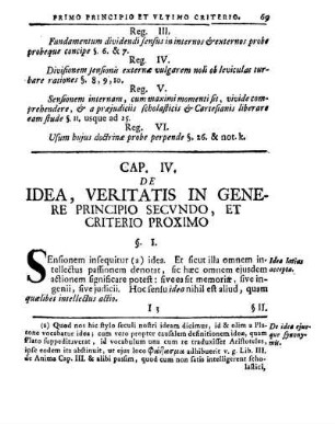 Cap. IV. Idea, Veritatis In Genere Principio Secvndo, Et Criterio Proximo