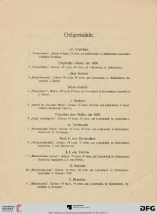 Oelgemälde (Nr. 1-85)