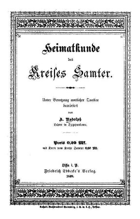 Heimatkunde des Kreises Samter