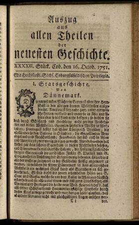 XXXXII. Stück. Cob. den 16. Octob. 1751.