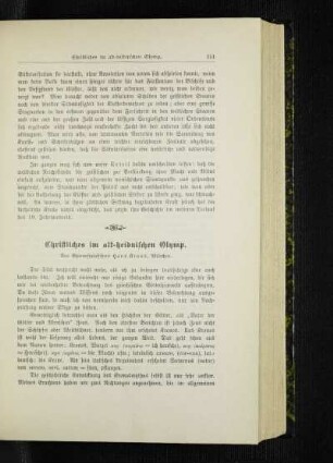 Christliches im alt-heidnischen Olymp