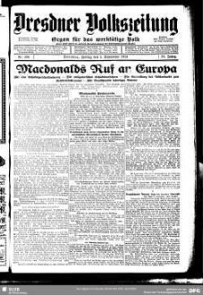 Dresdner Volks-Zeitung : Organ für die Interessen des gesamten werktätigen Volkes