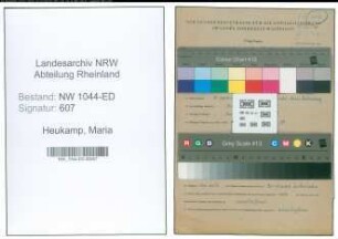 Entnazifizierung Maria Heukamp , geb. 10.09.1892 (Volksschullehrer)