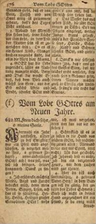 f) Vom Lobe Gottes am Neuen Jahre