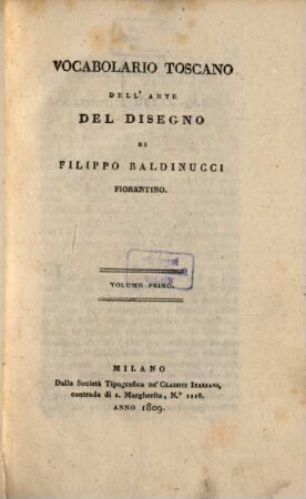 Vocabulario toscano dell'arte del disegno, 1