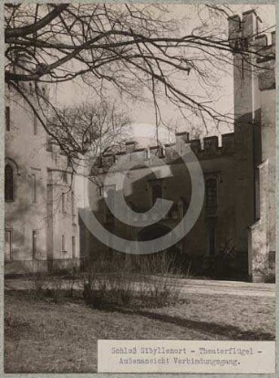 Verbindungsgang des Theaterflügels am Schloss Sibyllenort