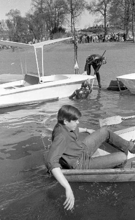 Havarie einiger Gondoletta-Boote auf dem Stadtgartensee.