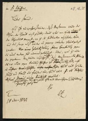 Brief vom 18. Dezember 1855
