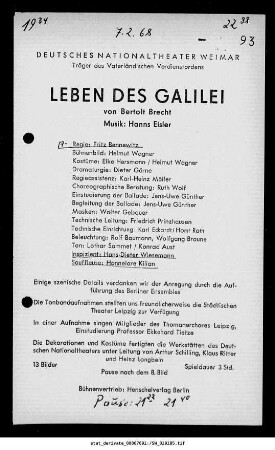 Leben des Galilei