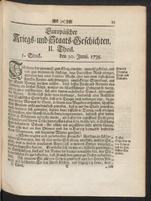 5. Stuck. den 30. Junii. 1735.