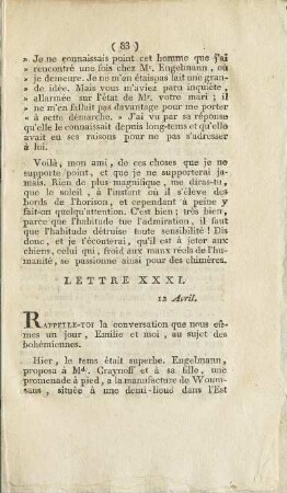 Lettre XXXI. - Lettre XL.