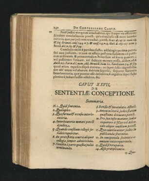 Caput XXVII. De Sententiae Conceptione.