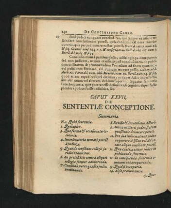 Caput XXVII. De Sententiae Conceptione.