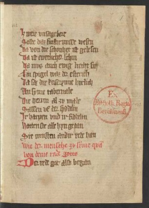 Die Erlösung (Anfang fehlt), moselfr.