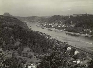 Elbtal und Bad Schandau von oberhalb von Krippen
