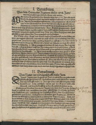 I. Betrachtung. Von dem Herrn oder Regenten dieses 1578. Jars ...