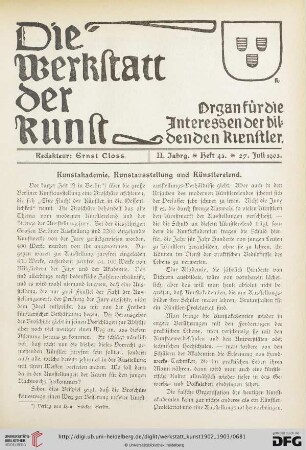 2: Kunstakademie, Kunstausstellung und Künstlerelend