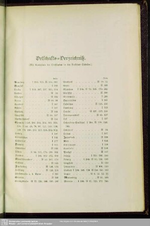 Ortschafts-Verzeichniß