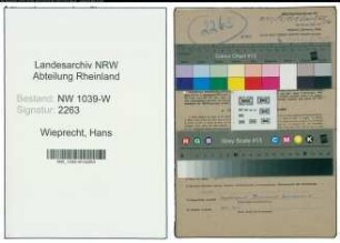 Entnazifizierung Hans Wieprecht , geb. 29.06.1906 (Angestellter)