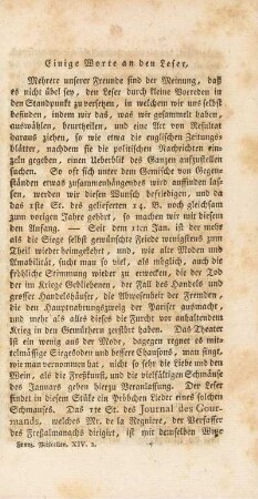 Einige Worte an den Leser