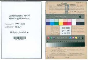 Entnazifizierung Mathilde Riffarth , geb. 01.05.1897 (Lehrerin)