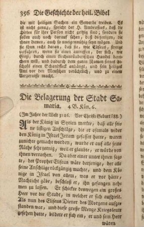 Die Belagerung der Stadt Samaria. 4 B. Kön. 6.