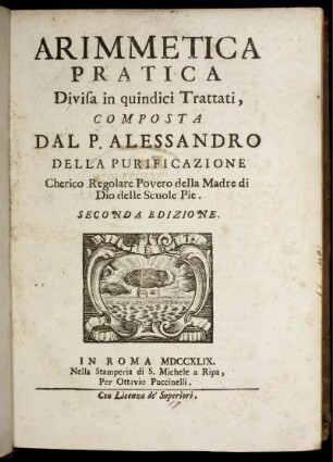 Arimmetica practica : Divisa in quindici trattati