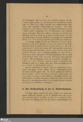 8. Die Verhandlung in der II. Ständekammer