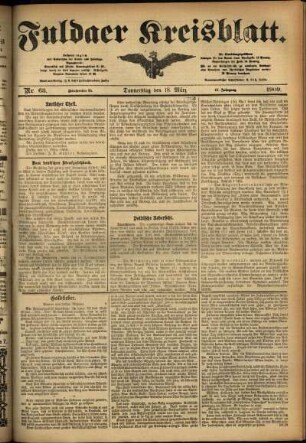 Ausgabe vom Donnerstag, den 18. März 1909.