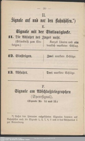 II. Signale auf und vor den Bahnhöfen