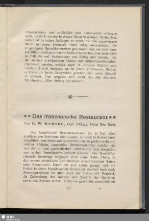 Das französische Restaurant