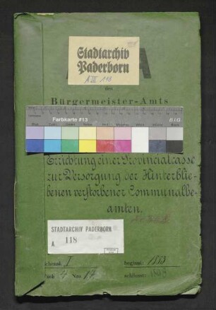 Errichtung einer Provinzialkasse zur Versorgung der Hinterbliebenen verstorbener Kommunalbeamter