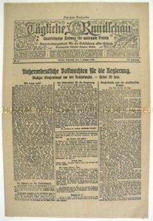 Tageszeitung "Tägliche Rundschau" zu den revolutionären Kämpfen in Berlin
