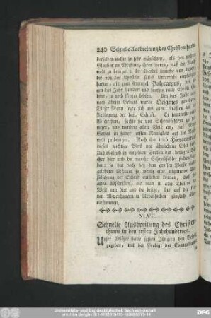 XLVII. Schnelle Ausbreitung des Christenthums in den ersten Jahrhunderten.