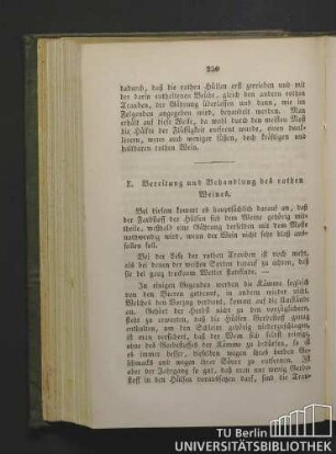 E. Bereitung und Behandlung des rothen Weines.