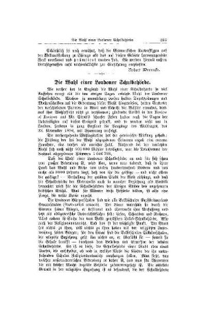 Die Wahl einer Londoner Schulbehörde