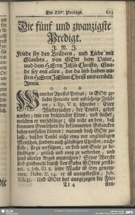 Die fünf und zwanzigste Predigt
