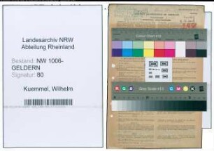 Entnazifizierung Wilhelm Kuemmel , geb. 17.06.1903 (Kassensekretaer)