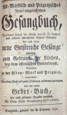 Gesangbuch der Altmark und Prignitz