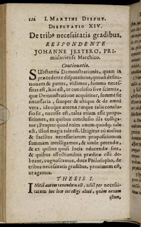 Disputatio XIV. De tribus necessitatis gradibus.