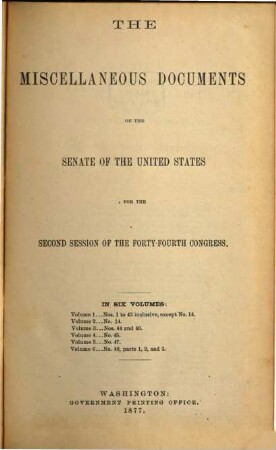 Senate documents. [290.] 1876/77, Vol. 6,3 = Congress 44, Sess. 2