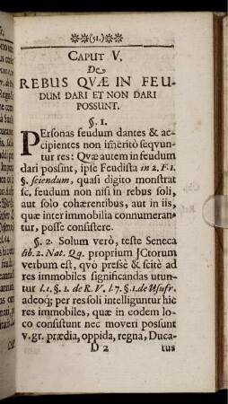 Caput V. De Rebus, Quae In Feudum Dari Et Non Dari Possunt