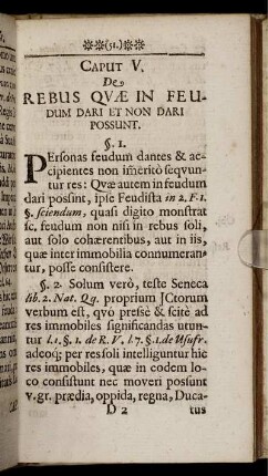 Caput V. De Rebus, Quae In Feudum Dari Et Non Dari Possunt