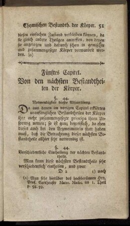 Fünftes Capitel. Von den nächsten Bestandtheilen der Körper.